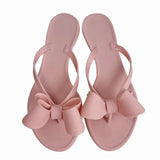 MQTIME  -  Summer Jelly Slippers Women Butterfly PVC Sweet Beach Pull On Flat Solid Ladies Versatile Fashion Anti slip Slippers