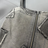 MQTIME  -  Y2k American Raw-edge Denim Vest Crop Top Women Design Zipper Waist Slimming Sexy Hot Girl Spaghetti-strap Top Suspender Top
