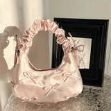 MQTIME  -  Unique Ruched Bowknot Cute Versatile Handbag Bowknot High-Quality Women's Shoulder Handbag