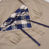 MQTIME  -  American Preppy Argyle Contrast Color Patchwork Square Collar Short Sleeve Top Female