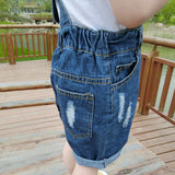 MQTIME  -  Children'S Denim Overalls Adjustable Solid Color Fashion Simple Casual Clothing Unisex Cotton Denim Baby Summer Overalls