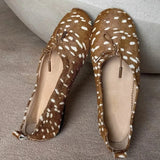 MQTIME  -  High-Quality Soft Leather Ballet Flats Women Bow Tie Detail Round-Toe Slip-On Loafers Comfortable Soft Soles Suede Casual Shoes