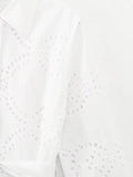 MQTIME  -  New White Midi Dress Long Sleeve Embroidery Blouse Dress Regular Fit Fashion Women's Dress Mujer Chic Vestidos