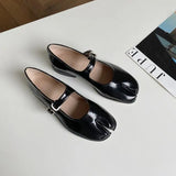 MQTIME  -  New Arrivals Ninja Tabi Mary Janes Flats Shoes Women 2024 Spring Belt Buckle Split Toe Shoes Trotters Mocasines Female Pumps