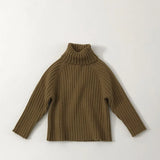 MQTIME  -  2025 New Korean Boutique Turtleneck Knitted Kids Sweaters Pit Stripe Bottoming Sweatershirts for Boys and Girls