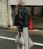 MQTIME  -  Dongda Gate New Silver Large Capaci Faionable mat Handbag Trendy Tote Bag for Women Casual oulder Bag Polyester