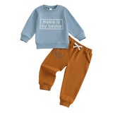 MQTIME  -  Kids 2-Piece Autumn Ensemble with Printed Sweatshirt and Pants - Stylish Toddler Outfit for Fall Season