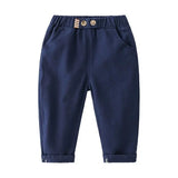  MQTIME  -  Spring Autumn Kids Boys Pant Versatile Solid Color Pure Cotton Toddler Boys Trouser Casual Mid Waist Little Boys Harem Pant