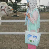 MQTIME  -  Harajuku Y2K Pony Print Tote Cute Aesthetic Storage Bag INS Kawaii Shoulder Subculture Girl Decorative Accessories Gift