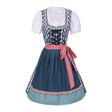 MQTIME  -  Womens Vintage Short Sleeve Germany Traditional Oktoberfest Beer Dress Stage Performance Dress Casual Medieval Lace-up Dress