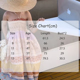 MQTIME  -  New Girls Dresses 2-6 Y Summer Stretch Ruffled Bohemia Ethnic Style Suspender Dress Childrens Outwear Clothing