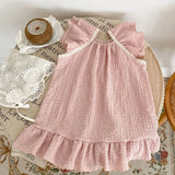 MQTIME  -  Summer baby clothing, girls aged 0-5, sweet dress, cute double sleeve skirt