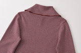 MQTIME  -  Vintage Women Striped Knitted Shirt Slim Buttons Pullovers Sweater Lady Top Spring Autumn Female Long Sleeve Knit T-Shirt