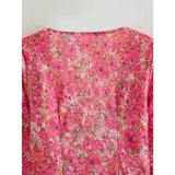 MQTIME  -  Summer Women Fashion With Tie Floral Print Mini Dress Vintage V Neck Long Sleeve Female Dresses Vestidos Mujer