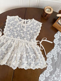 MQTIME  -  New Spring Summer Baby Girls Lace Vests Embroidery Ruffles Pullovers Tops Toddlers Kids Princess Waistcoats