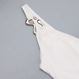 MQTIME  -  Metal Buckle Sheer Mesh Bodysuits Patchwork Maxi Party Dress Women Elegant V Neck Spaghetti Straps Backless Birthday Long Robe