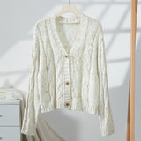 MQTIME  -  Colorful long sleeved button sweater cardigan for autumn and winter, soft and sticky thick thread thin women's knitted sweater