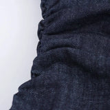 MQTIME  -  Spring Summer New Series Denim Dress Lapel Side Zipper Fashion Wrinkle Waist Slim Elegant Female Vestidos