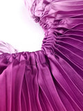 MQTIME  -  One Shoulder Pleated A-line Party Dress Sleeveless Elegant Evening Vestidos Backless Gradient Color Femme Club Dress