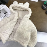  MQTIME  -  Boys Lamb Fur Jackets Girls Winter Thickened Hooded Zipper Coats Children's Clothing New Kids Fashion Clothing Outerwear