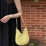 MQTIME  -  Harajuku Yellow Straw Bag Purse Women Hot Girls Weaving Chic Casual Shoulder Bags Ladies Holiday Beach Bag Handbag New