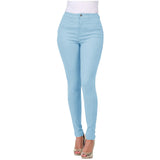 MQTIME  -  Classic Basic Multicolor Elastic Slim Fit Denim Jeans for Women High Waist Commute Style Water Washed Other Material 100%