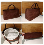 MQTIME  -  Faionable Large Capaci Commuter Suede Tote Bag Dongda Gate New Soft PU Handbag Casual Youth Sle Trendy Tot Bag
