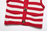 MQTIME  -  Striped Knit Waistcoat Women Summer Casual Sleeveless Women's Tank Top With Button European Style Female Chic Tops
