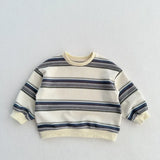  MQTIME  -  Autumn New Children Striped Sweatshirt Long Sleeve Boys Girls Cotton Pullover Loose Kids Casual Sweatshirt Baby Clothes