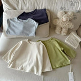  MQTIME  -  Autumn New Children Long Sleeve T Shirts Boys Girls Solid Tees Baby Cotton Shirts Infant Casual Tops Kids Clothes