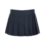 MQTIME  -  Primary Color Knitted Strap Tube Top Low Waist Short Pleated Skirt Fashion Personality Spice Girl Casual Suit