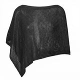 MQTIME  -  Womens Sheer Knit Poncho Top Batwing Sleeve Crop Capelet Blouse For Summer Layering/Casual Chic Cover-up Outfits