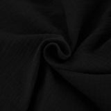 MQTIME  -  2 Pieces Short Sets Femme Black Sets Lace-up Cotton Solid Color Holiday Outfits Two Pieces Beach Summer Tracksuit