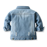 MQTIME  -  Denim Jackets For Boys Fashion Short Coats Children Clothing Spring Autumn Boys Girls Jean Outerwear Kids Single-breasted Jacket