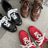 MQTIME  -  New Womens Shoes Retro Luxury Moral Training Shoes for Woman Exquisite Genuine Leather Casual Shoe Designer Shoes Zapatos Mujer
