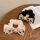 Mqtime Woman Korean Style Pearl Hair Ties Rubber Band Women Scrunchies Ponytail Holders Girls Fashion Hair Accessories Hair Tie Rope