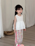 MQTIME  -  New Summer Baby Girls Sleeveless Blouses Lace Embroidery Ruffles Tops Toddlers Kids Cotton Vest Shirts