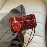 MQTIME  -  Retro American Circular Spots Fashion Messenger Bag Multi-pocket Large Capacity Crossbody Bags Shoulder Bag Woman Bags Purse