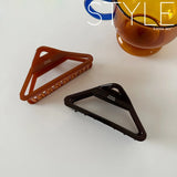 Mqtime Korean Woman Large Hollow out Triangle Acetate Hair Claws Ladies Hairpins Hairgrip Headwear Barrettes Washing Face Hair Clips