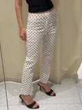  MQTIME  -  Fashion Polka Dot Printed Long Pants For Women Elegant Zipper Mid Waist Straight Leg Trouser Female Street Chic Slim Pencil Pant