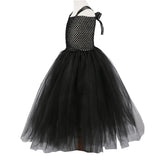  MQTIME  -  Halloween Girls Mesh Dress 2025 New Kids Black Long Tulle Gown Children's Halloween Party Vestidos Teenager Fashion Clothing