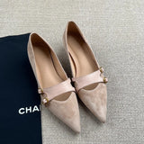  MQTIME  -  Women's shoes with elegant style  pointed braided belt buckle Mary Jane shoes women's commuting single shoes