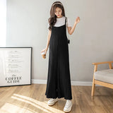 Mqtime Maternity Clothings New Summer Overall Fashionable Loose Oversized Cropped Wide Leg Floor-Length Chiffon Pant for Pregnant Women