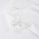 MQTIME  -  Summer Korean Peter Pan Collar Puff Sleeve High Waist Loose Solid All Match Short Woman Dress