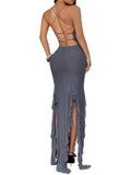 MQTIME  -  Elegant Spaghetti Strap Solid Dress Women Summer Fashion Strapless Bodycon Casual Boho Beach Party Dresses Robe Femme  Vestidos