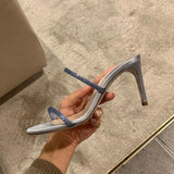 MQTIME  -  New Sexy Water Diamond Women's Thin Heel Strap High Heel Slippers