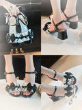 MQTIME  -  Pink Mary Jane Platform Sandals Bow Lace Cutecore Shoes Lolita Mary Jane Shoes White Lolita Shoes Women's Footwear Trend