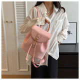 MQTIME  -  High-End Ladies Large Capaci Bapa Faionable Student Bookbag Waterproof PU Leather Casual Travel Bag with Double Straps