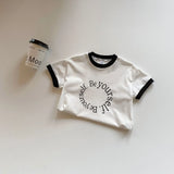 MQTIME  -  Summer New Children Short Sleeves T-shirt Girls Letter Print Tees All-match Baby Cotton Tops Fashion Boy Tshirt Kid Clothes