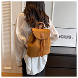 MQTIME  -  High-End Ladies Large Capaci Bapa Faionable Student Bookbag Waterproof PU Leather Casual Travel Bag with Double Straps